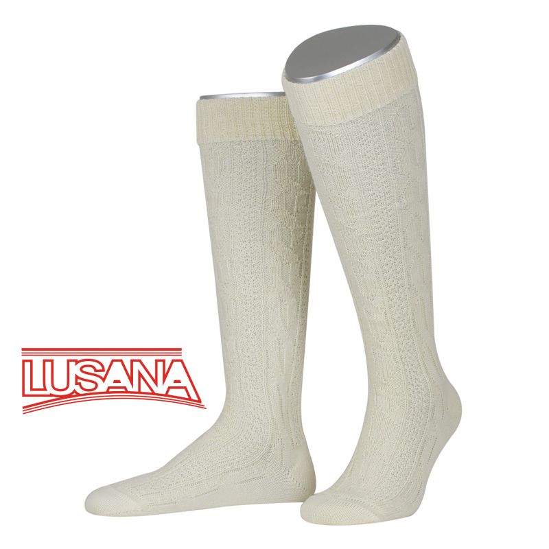 Trachtenkniebundstrumpf mit Zopfmuster